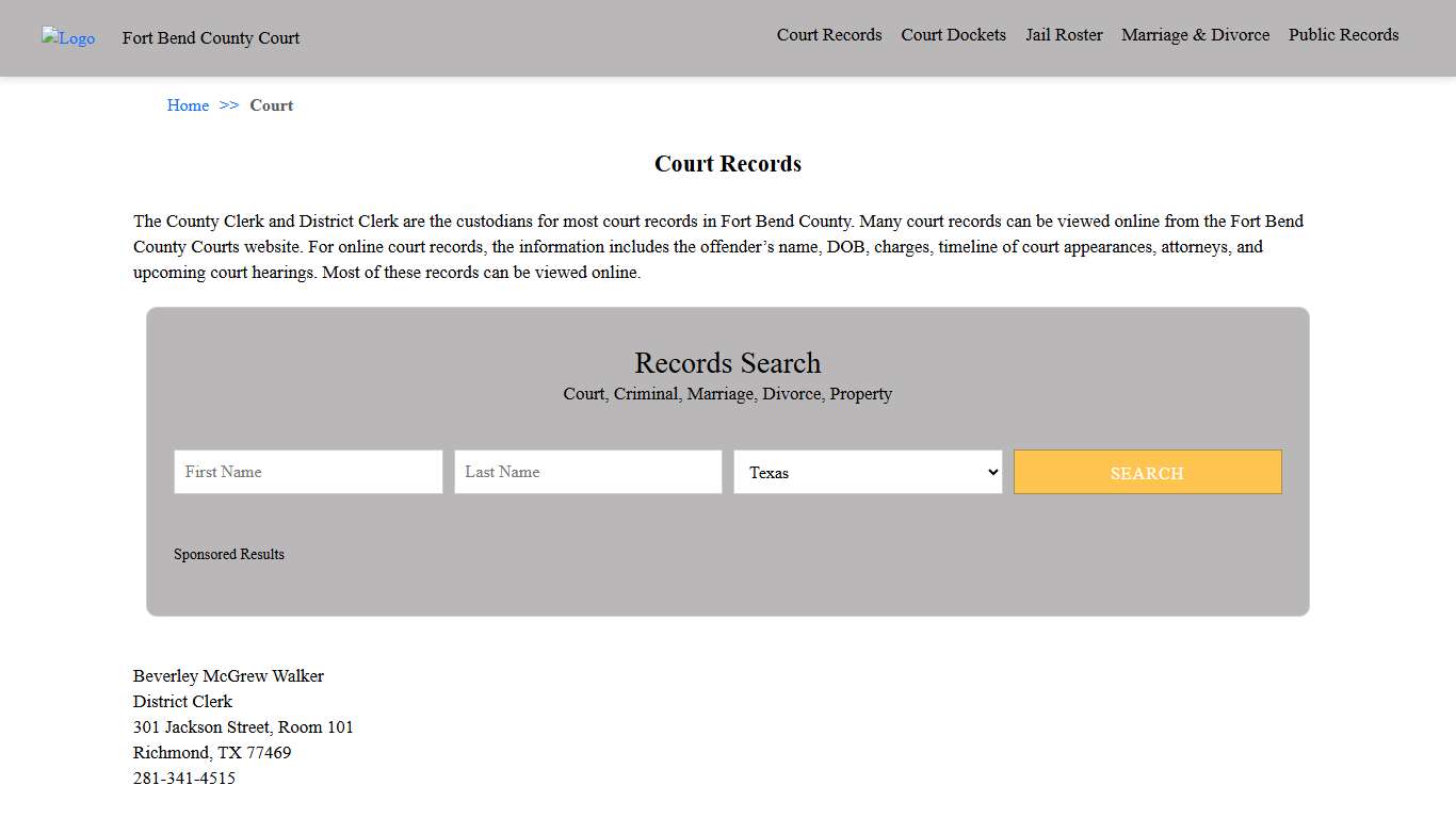 Court Records | Fort Bend County Court